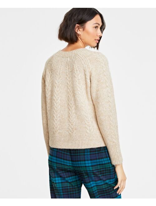 ON 34TH Women's Imitation-Pearl Embellished Crewneck Sweater, Created for Macy's