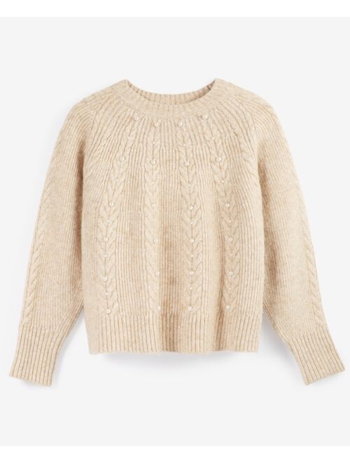 ON 34TH Women's Imitation-Pearl Embellished Crewneck Sweater, Created for Macy's