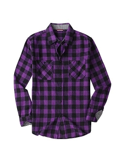 Alex Vando Mens Button Down Shirts Regular Fit Long Sleeve Casual Plaid Flannel Shirt