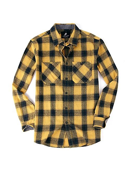 Alex Vando Mens Button Down Shirts Regular Fit Long Sleeve Casual Plaid Flannel Shirt