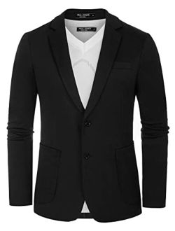 Mens Casual Lightweight Blazer Jacket Regular Fit Stretch Knit Sport Coats