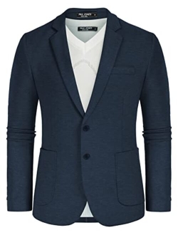 Mens Casual Lightweight Blazer Jacket Regular Fit Stretch Knit Sport Coats