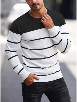 Manfinity Homme Men Striped Pattern Sweater