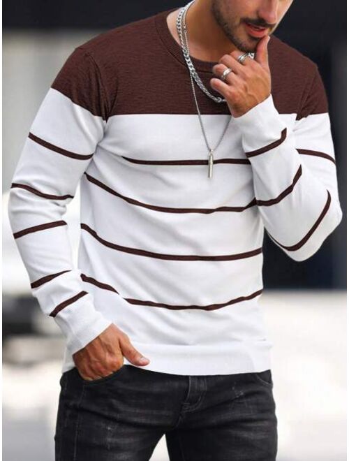 Manfinity Homme Men Striped Pattern Sweater