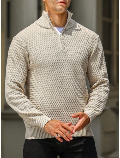 Manfinity Homme Men Quarter Zip Sweater