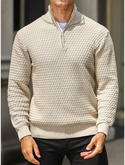 Manfinity Homme Men Quarter Zip Sweater