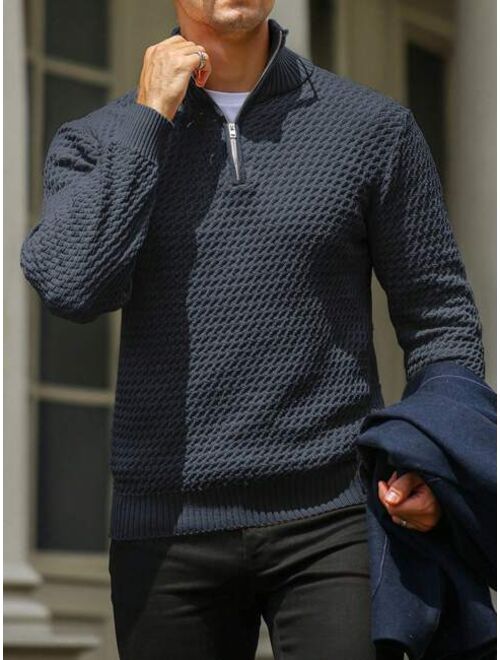 Manfinity Homme Men Quarter Zip Sweater