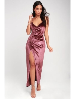 Debut Diva Burgundy Velvet Maxi Dress