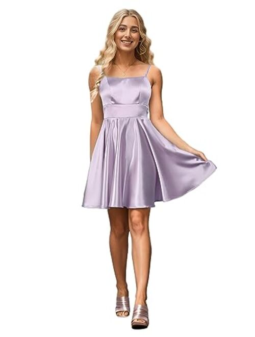 Ever-Pretty Women's Customized Curvy Spaghetti Strap Sleeveless A Line Short Homecoming Dress 01972