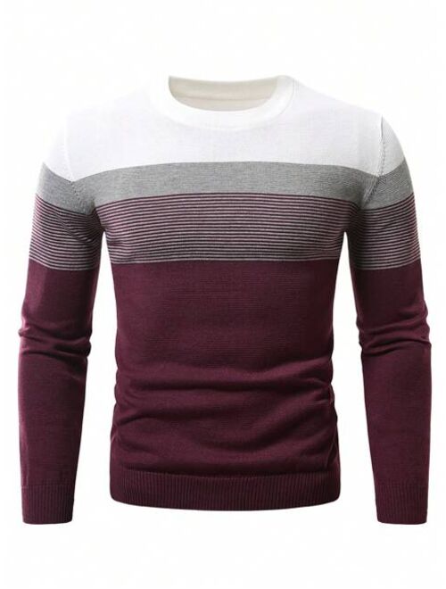 Men Color Block Sweater