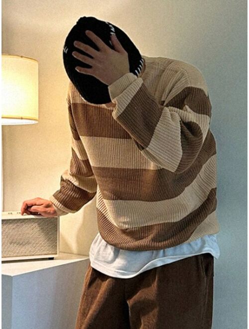 DAZY Men 1pc Two Tone Drop Shoulder Sweater