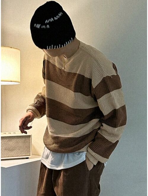 DAZY Men 1pc Two Tone Drop Shoulder Sweater