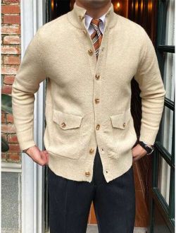 Men Flap Pocket Cardigan