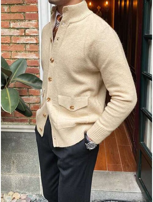 Men Flap Pocket Cardigan