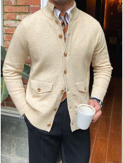 Men Flap Pocket Cardigan