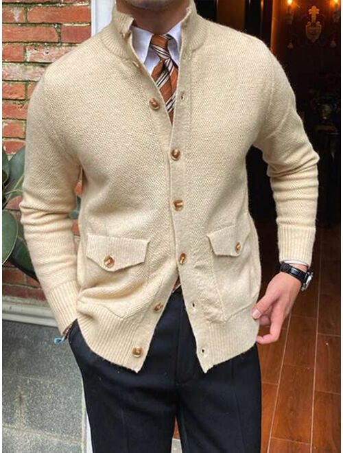 Men Flap Pocket Cardigan