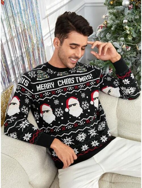 Manfinity Homme Men Christmas Pattern Sweater