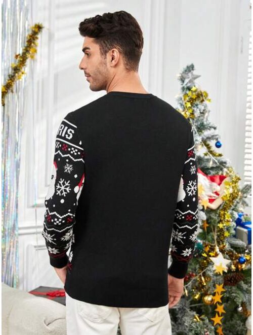 Manfinity Homme Men Christmas Pattern Sweater