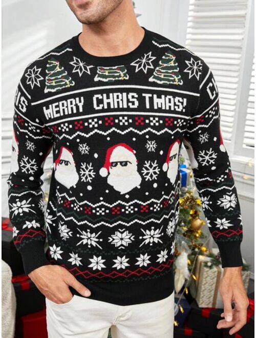 Manfinity Homme Men Christmas Pattern Sweater