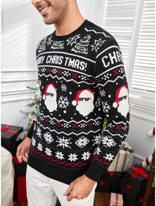 Manfinity Homme Men Christmas Pattern Sweater