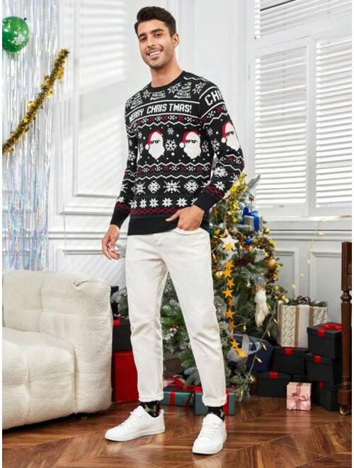 Manfinity Homme Men Christmas Pattern Sweater