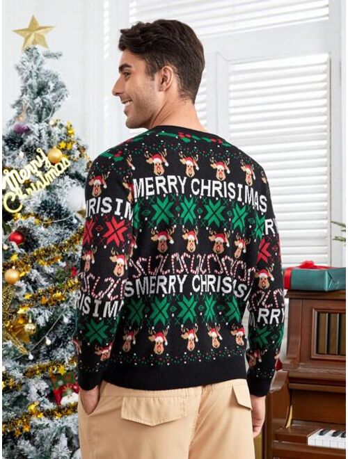 Manfinity Homme Men Christmas Pattern Sweater