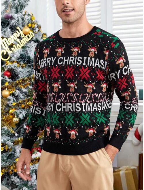 Manfinity Homme Men Christmas Pattern Sweater