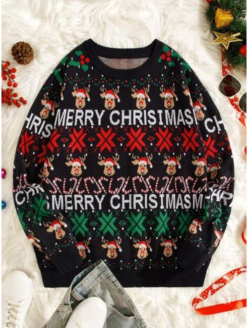 Manfinity Homme Men Christmas Pattern Sweater