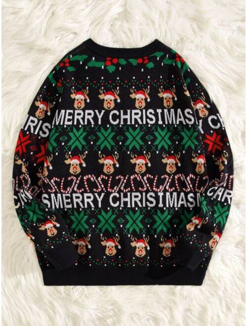 Manfinity Homme Men Christmas Pattern Sweater