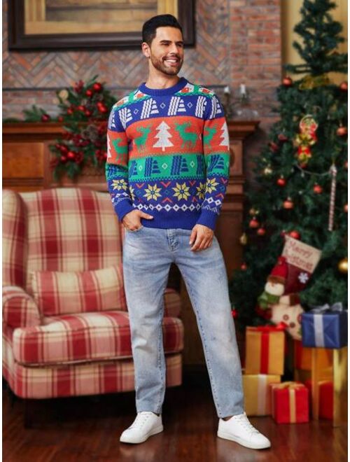 Manfinity Homme Men Christmas Pattern Sweater