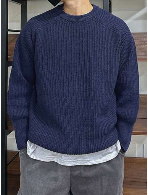 DAZY Men Solid Raglan Sleeve Sweater Without Tee