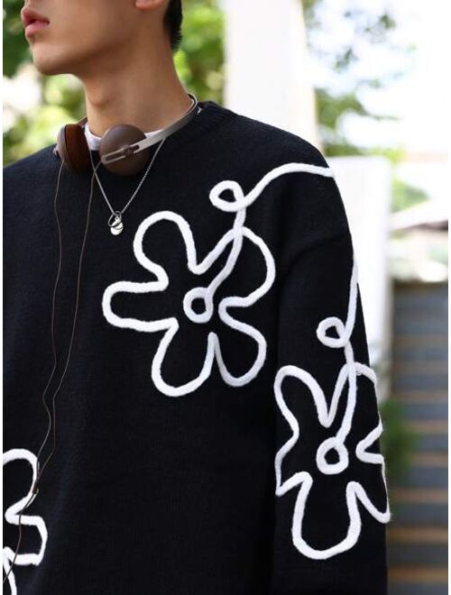 Manfinity Hypemode Men Floral Pattern Sweater