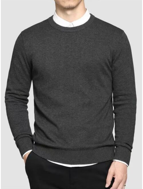 Manfinity Basics Men 1pc Round Neck Sweater