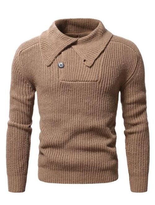 Manfinity Men Turtleneck Ribbed Knit Sweater