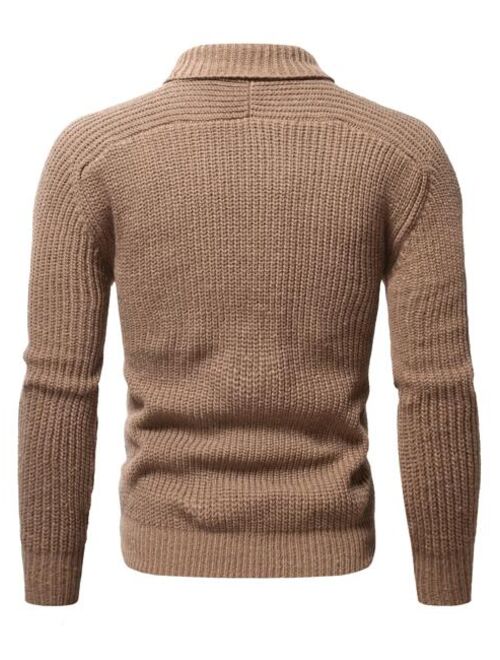 Manfinity Men Turtleneck Ribbed Knit Sweater