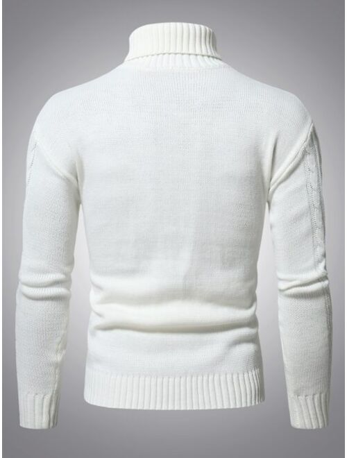 Manfinity Men Cable Knit Turtleneck Sweater