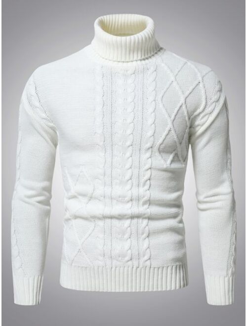 Manfinity Men Cable Knit Turtleneck Sweater