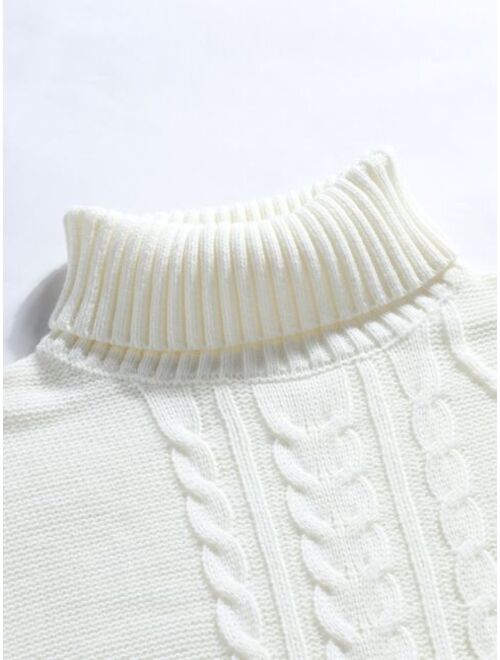 Manfinity Men Cable Knit Turtleneck Sweater