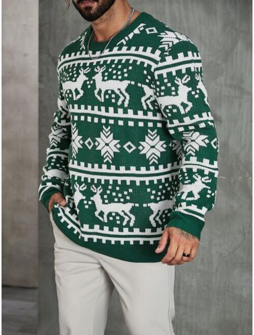 Manfinity Homme Men Christmas Pattern Sweater