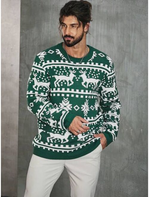 Manfinity Homme Men Christmas Pattern Sweater