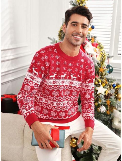 Manfinity Homme Men Christmas Pattern Sweater