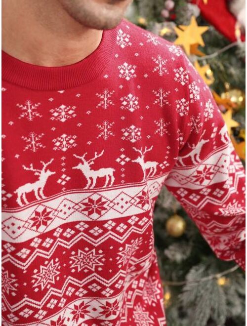 Manfinity Homme Men Christmas Pattern Sweater