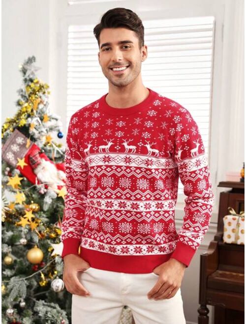 Manfinity Homme Men Christmas Pattern Sweater