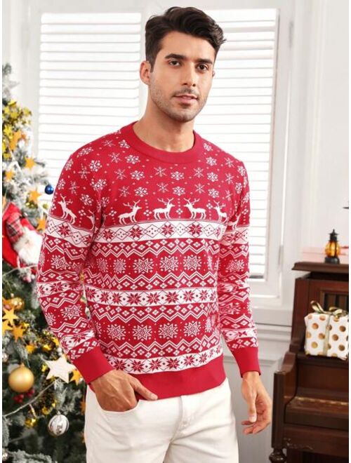 Manfinity Homme Men Christmas Pattern Sweater