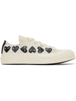 COMME DES GARCONS PLAY Beige Converse Edition Chuck 70 Multi Heart Sneakers