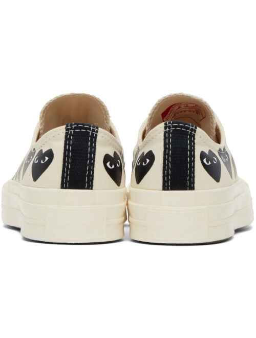 COMME DES GARCONS PLAY Beige Converse Edition Chuck 70 Multi Heart Sneakers