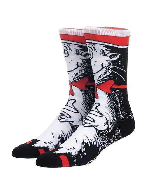 Licensed Character Men's Dr Seuss Cat in the Hat Crew Socks