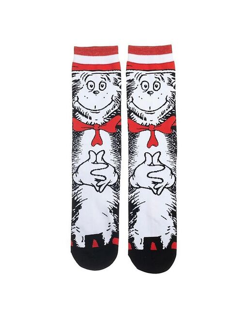 Licensed Character Men's Dr Seuss Cat in the Hat Crew Socks