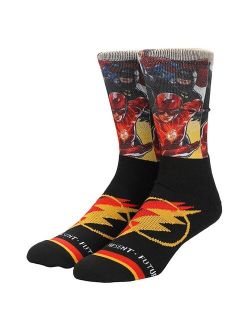 Licensed Character Men's The Flash Superhero Athletic Crew Socks