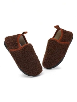 Shein Children's Anti-slip Outsole And Velvet Lining Warm Home Slippers